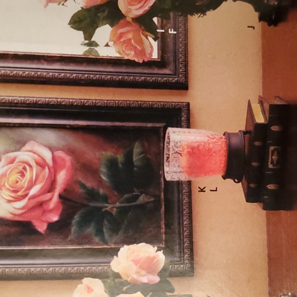 EMMA Ooh La Lamp floral lacy look NEW Home Interiors 15 watt bulb glass resin - Picture 10 of 10